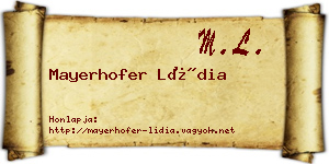 Mayerhofer Lídia névjegykártya