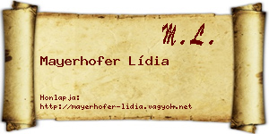 Mayerhofer Lídia névjegykártya